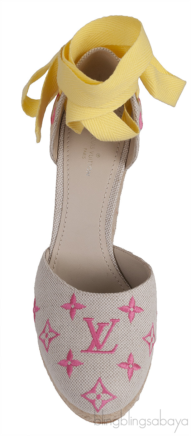 Canvas Monogram Wedge Espadrilles