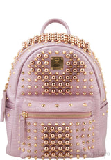 Pink Metallic Embellished Backpack