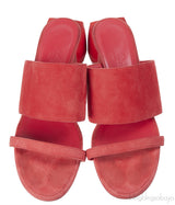 Hermes Suede Red Coral Sandals