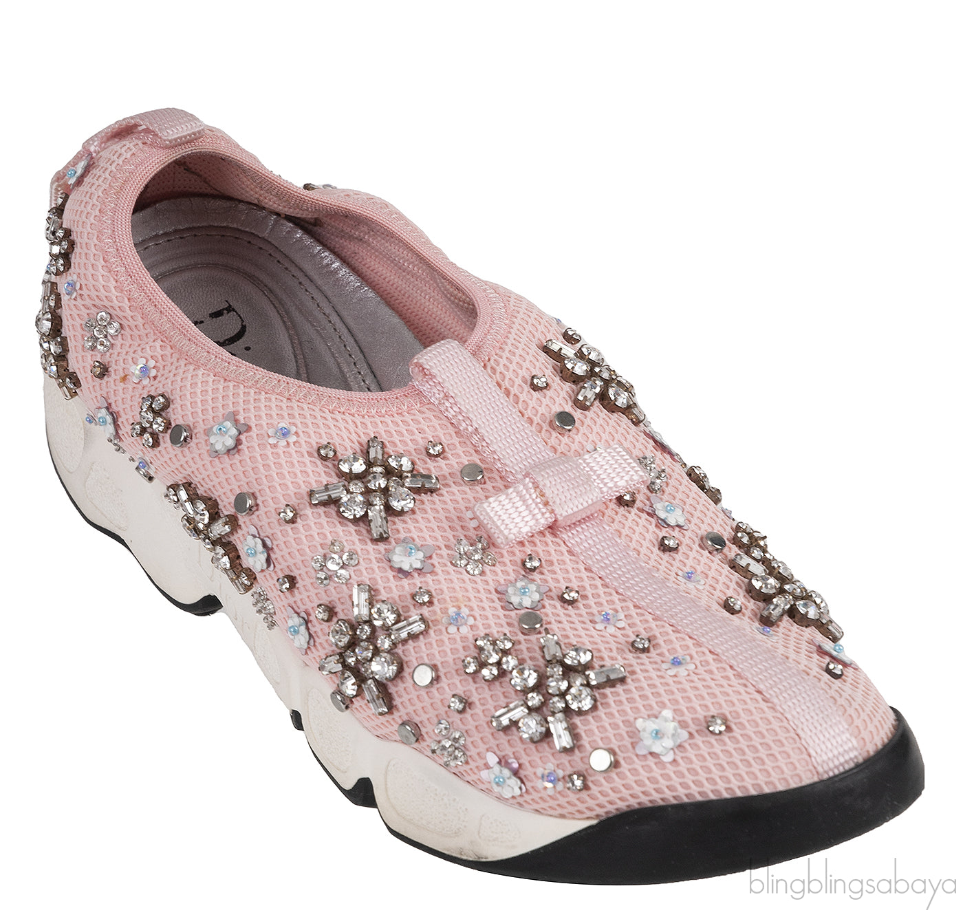 Pink Embellished Fusion Sneakers