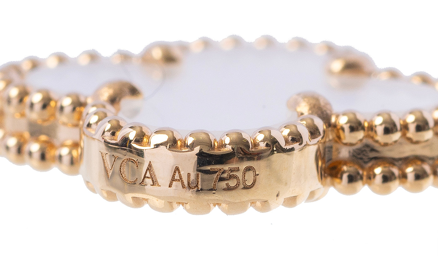 Van Cleef & Arpels Vintage Alhambra 5 Motif Rock Crystal Bracelet