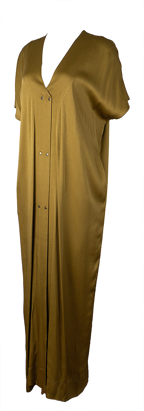 Lanvin Khaki V-neck Maxi Dress M