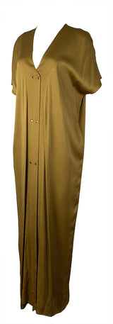 Lanvin Khaki V-neck Maxi Dress M