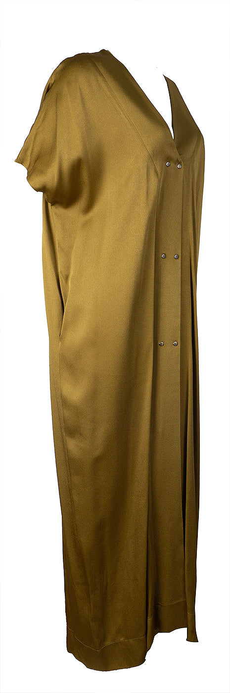 Lanvin Khaki V-neck Maxi Dress M