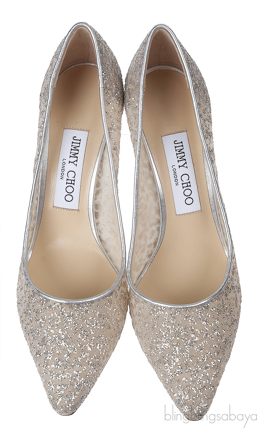 Jimmy Choo Romy 85 Glitter Pumps