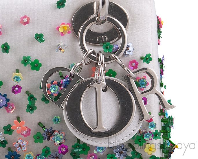 Lady Dior Micro Flower Embellished Bag