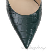 Jimmy Choo Croc-effect Bing 100 Crystal-Embellished Leather Mules