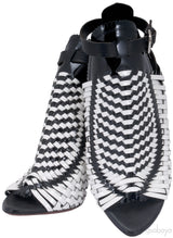 Black / White Monochrome Woven Sandals