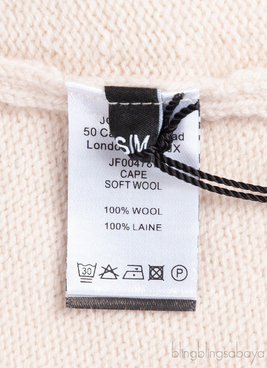 Off-white Open Front Wool Cape