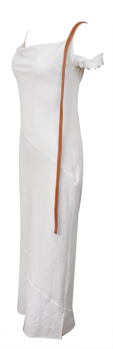 Loewe White Leather Strap Dress