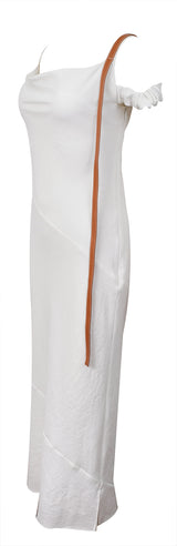 Loewe White Leather Strap Dress