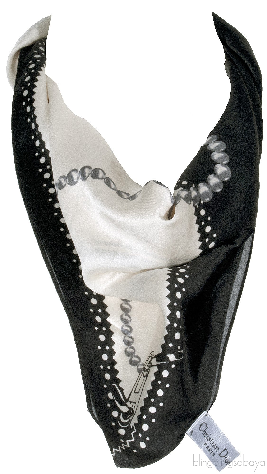 White Printed Trimmed Scarf