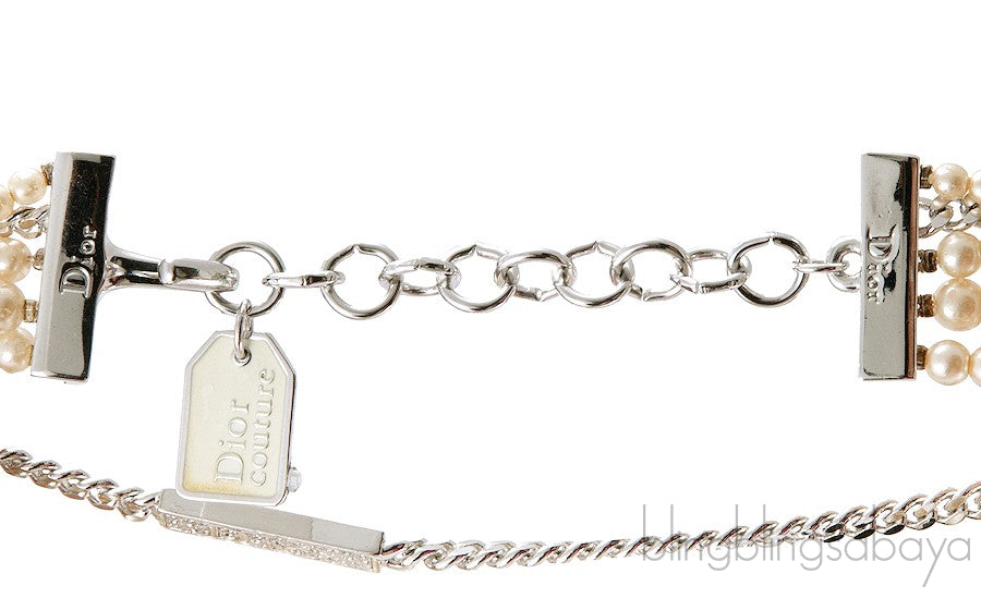 Multi Strand Faux Pearl Choker