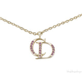 Gold Logo Strass Necklace