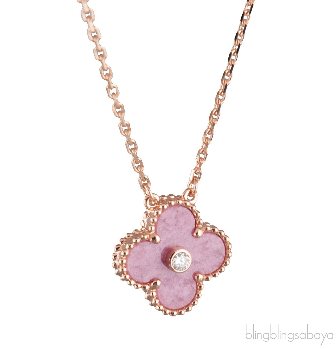 Pink Vintage Alhambra Holiday Pendant Necklace