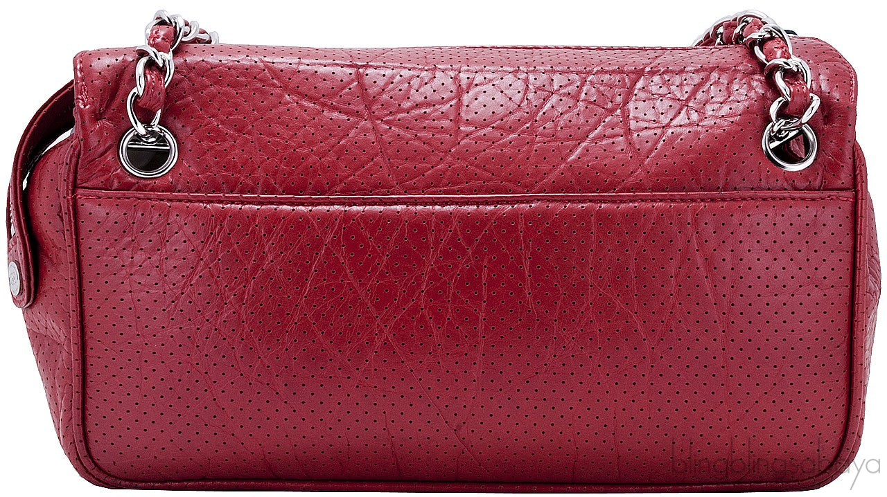 Red Perforated Shoulder Bag