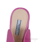 Pink Satin Chunky Heel Sabot Mules 38