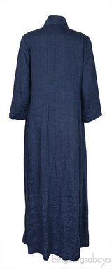 Blue Denim Linen Kaftan Dress