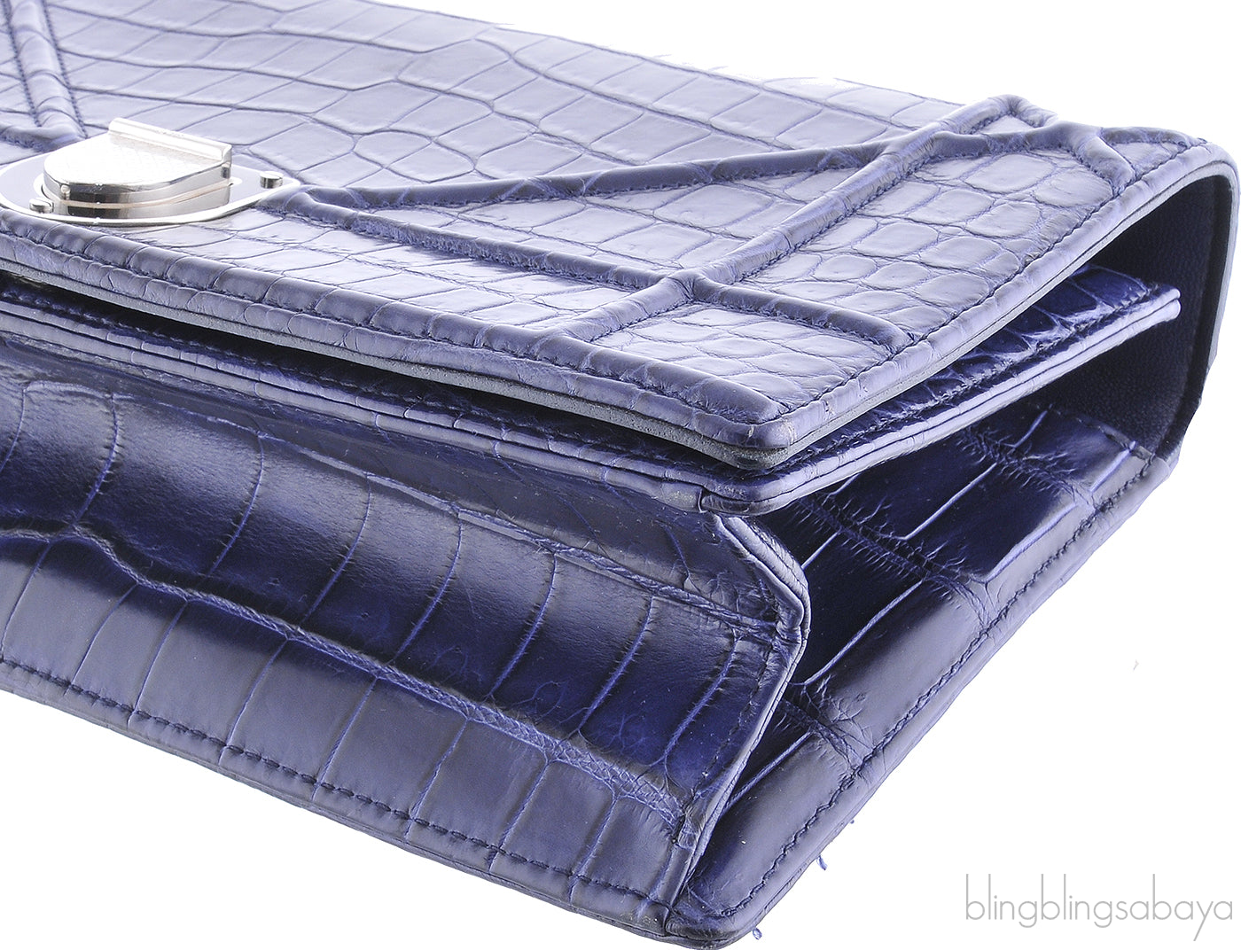 Diorama Crocodile Blue Flap Bag