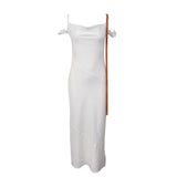 Loewe White Leather Strap Dress