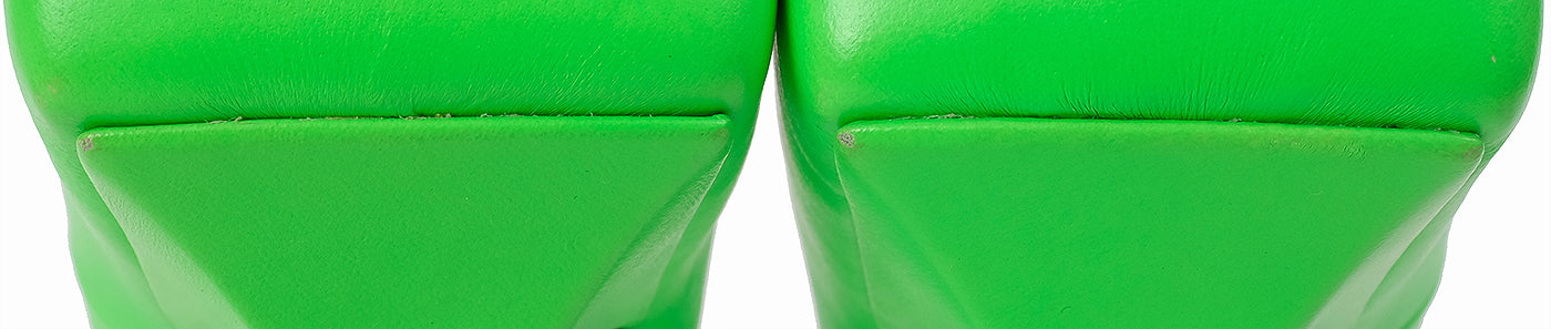 Balenciaga Neon Green Leather Pointed Toe Heels