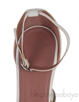 White PVC One Finger Crystal Sandals