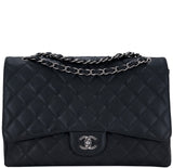 Black Caviar Maxi Flap Bag PHW