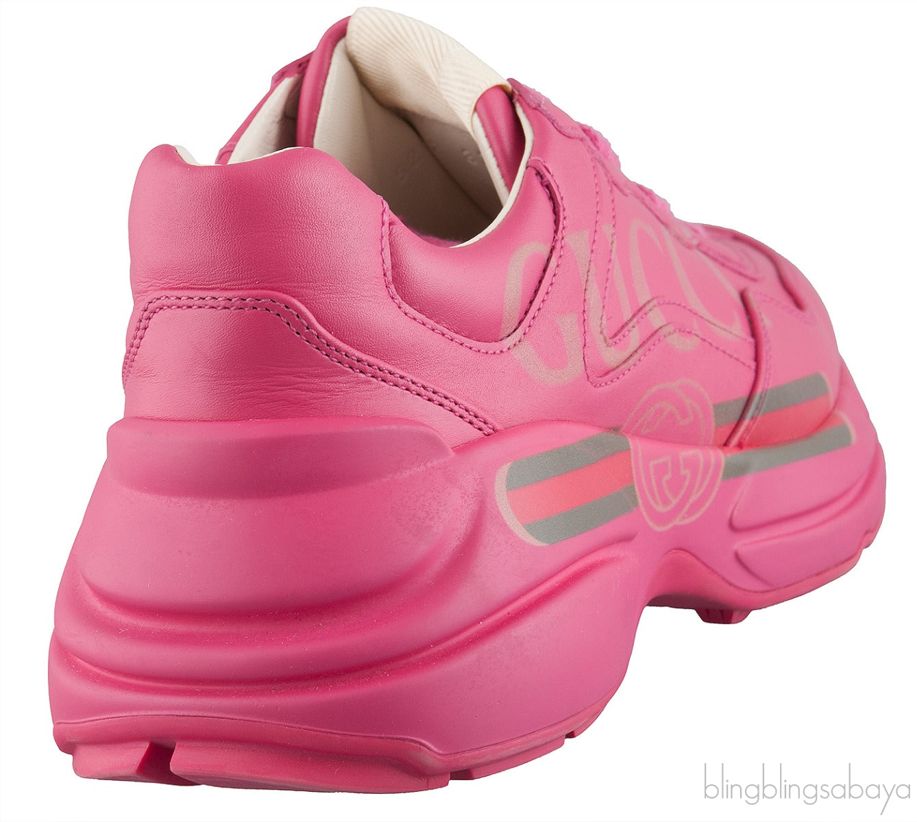Pink Rhyton Logo Leather Sneaker