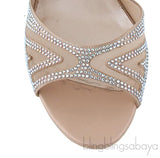Mesh Crystal Wedge Mule
