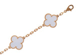 Van Cleef & Arpels Vintage Alhambra 5 Motif Rock Crystal Bracelet
