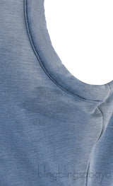 Blue Sleeveless Bodysuit