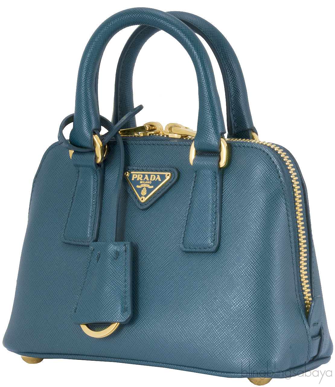 Green Mini Saffiano Leather Tote