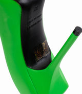 Balenciaga Neon Green Leather Pointed Toe Heels