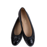 Chanel Black CC Cap Toe Ballet Flat Shoes 39.5