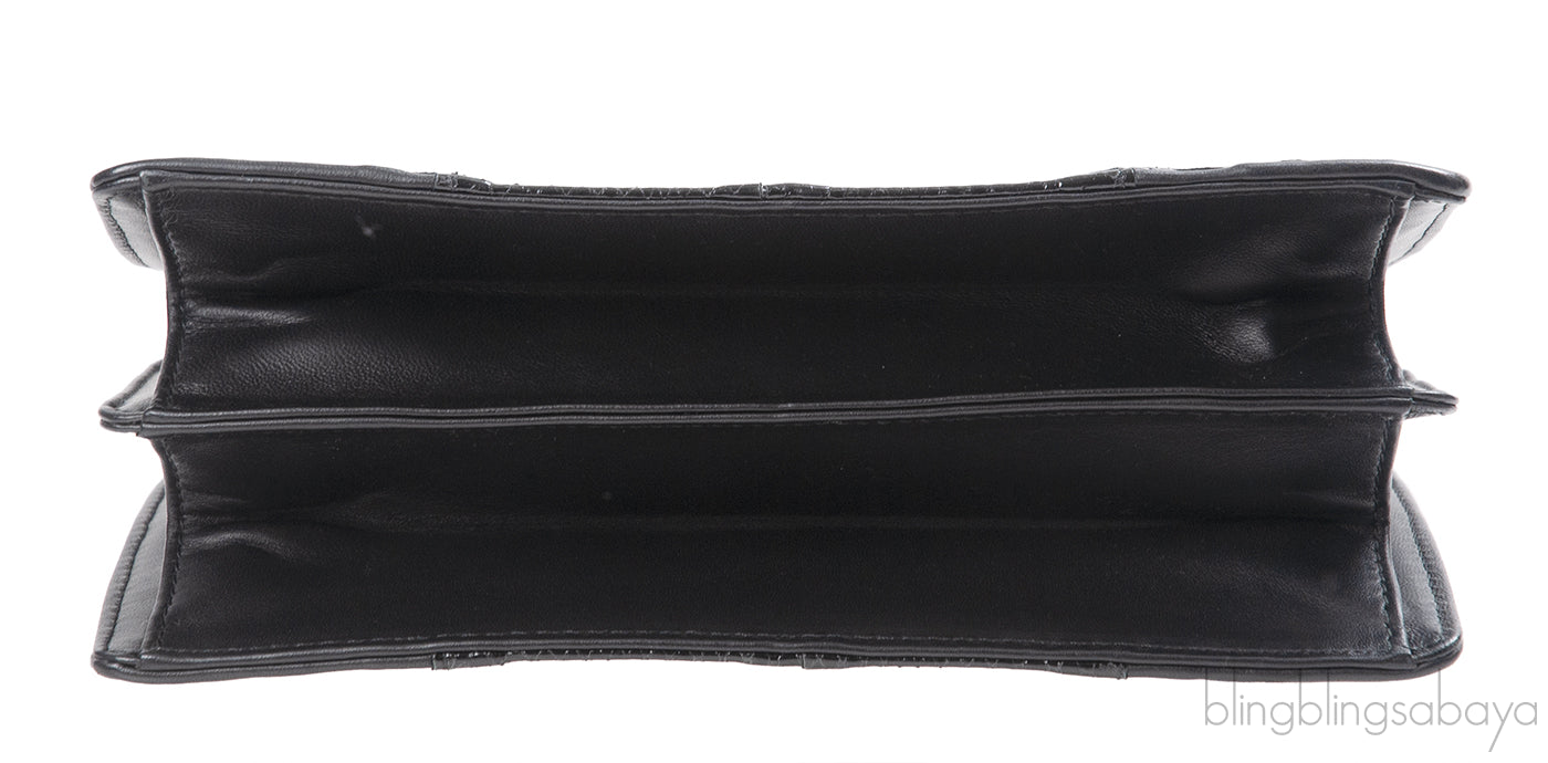 Bottega Veneta Black Intrecciato Leather & Python Handbag