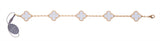 Van Cleef & Arpels Vintage Alhambra 5 Motif Rock Crystal Bracelet