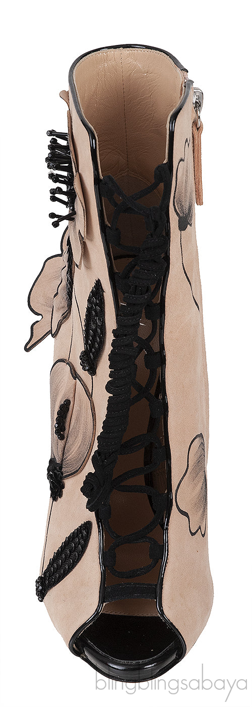 Coline Suede Floral Boots