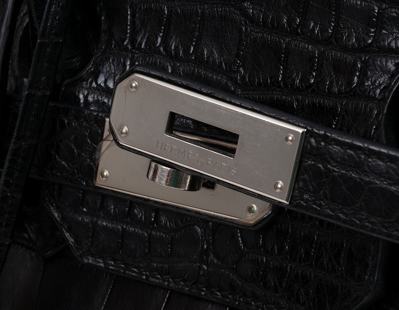 Birkin 35 Black Matte Alligator Crocodile PHW