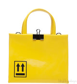 Yellow Patent Mini Box Bag