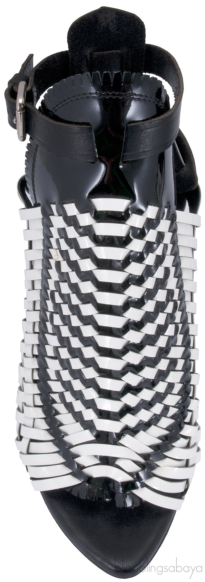 Black / White Monochrome Woven Sandals