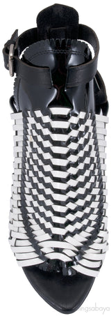 Black / White Monochrome Woven Sandals