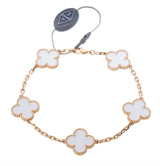 Van Cleef & Arpels Vintage Alhambra 5 Motif Rock Crystal Bracelet