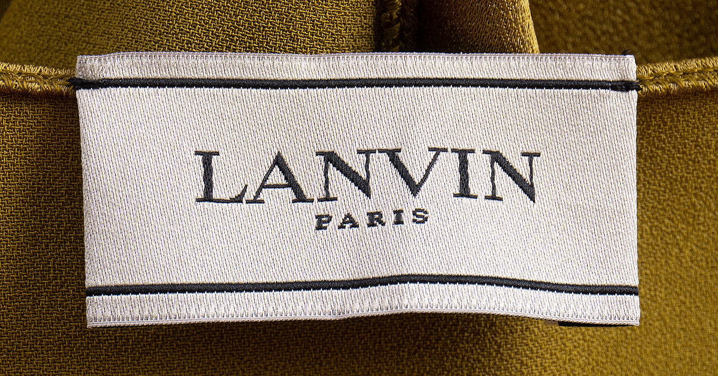 Lanvin Khaki V-neck Maxi Dress M