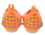Alexander McQueen Studded Neon Orange Leather Flat 39