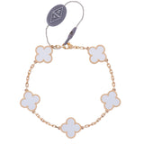 Van Cleef & Arpels Vintage Alhambra 5 Motif Rock Crystal Bracelet