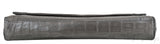 Nancy Gonzalez Grey Fold-Over Crocodile Clutch