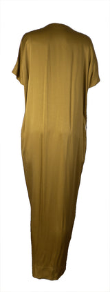 Lanvin Khaki V-neck Maxi Dress M