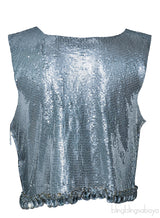 Silver Metal Mesh Crop Top