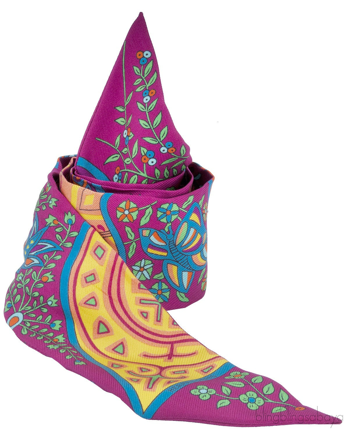 Pink Multicolor Printed Twilly