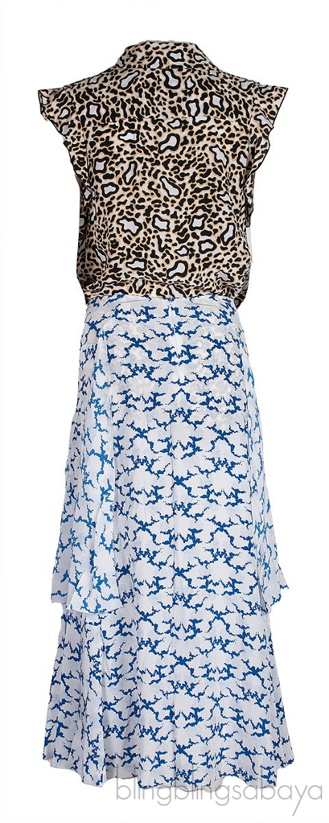 Printed Sleeveless Top & Skirt
